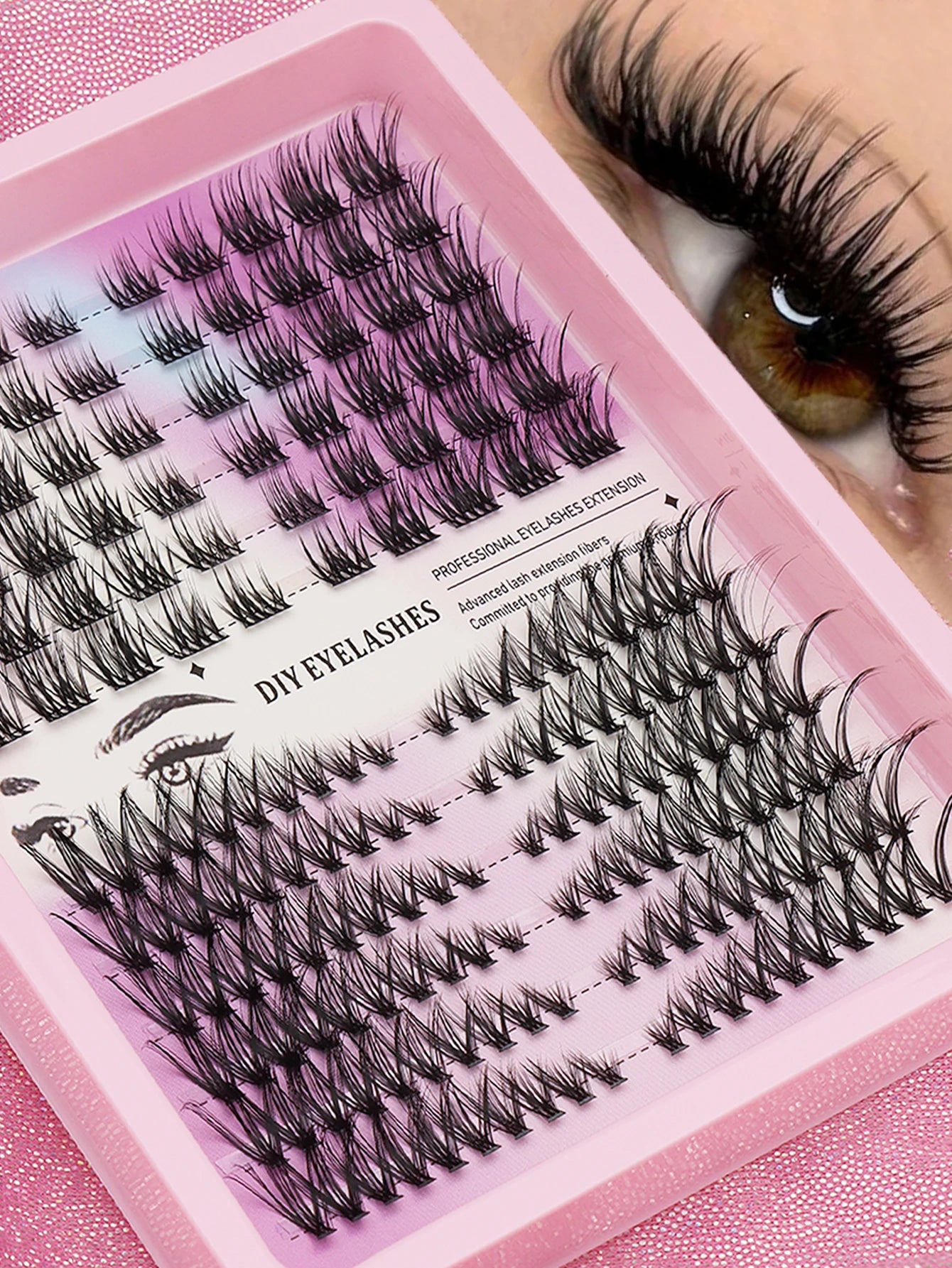 180 cluster mixed personalized eyelashes for Cheerleaders