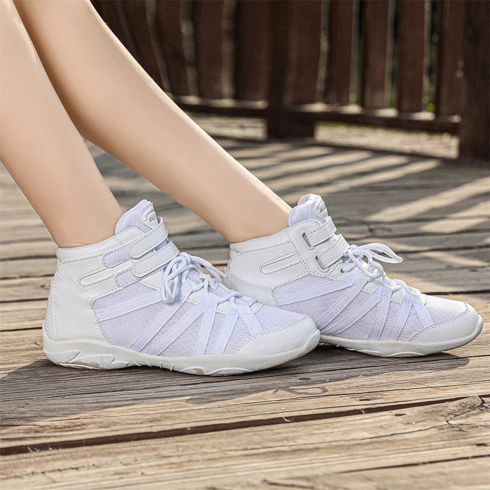 Girls White High Top Cheerleading Shoes